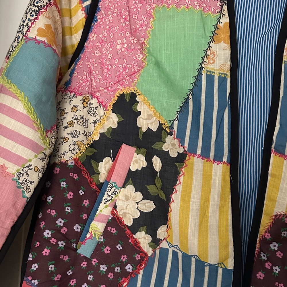 Anthropologie Multicolor Patchwork Jacket 100% Co… - image 2